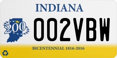 IN license plate 002VBW