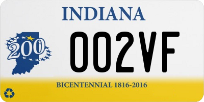 IN license plate 002VF