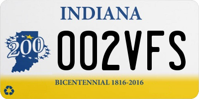 IN license plate 002VFS