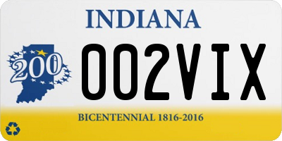 IN license plate 002VIX