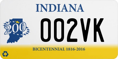 IN license plate 002VK