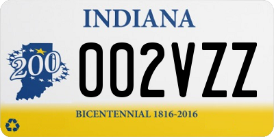 IN license plate 002VZZ