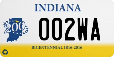 IN license plate 002WA