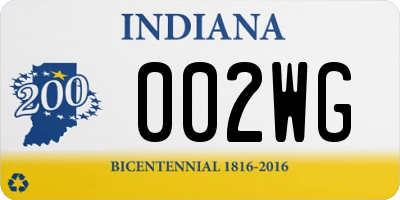 IN license plate 002WG