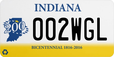 IN license plate 002WGL