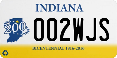 IN license plate 002WJS