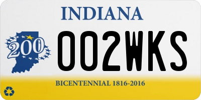 IN license plate 002WKS