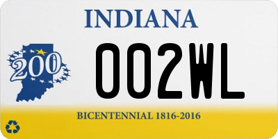 IN license plate 002WL