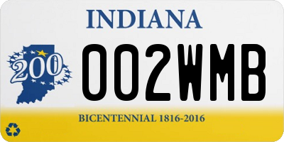 IN license plate 002WMB