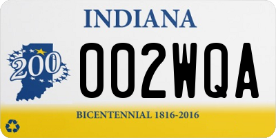 IN license plate 002WQA