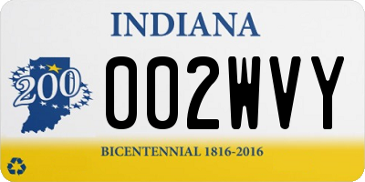 IN license plate 002WVY