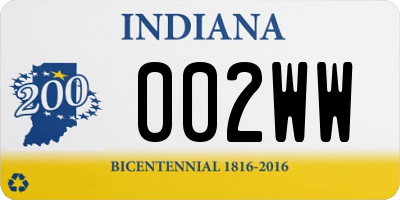 IN license plate 002WW