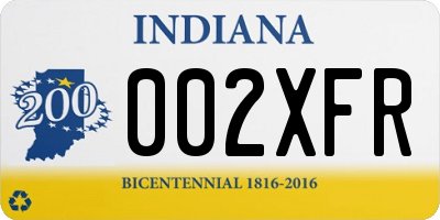 IN license plate 002XFR