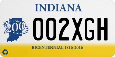 IN license plate 002XGH