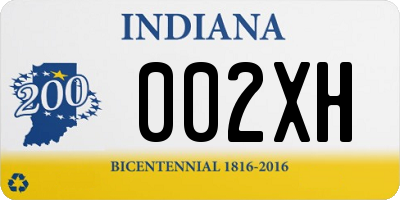 IN license plate 002XH