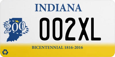 IN license plate 002XL