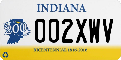 IN license plate 002XWV