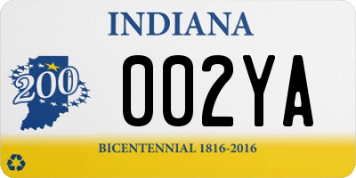 IN license plate 002YA