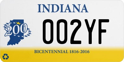 IN license plate 002YF