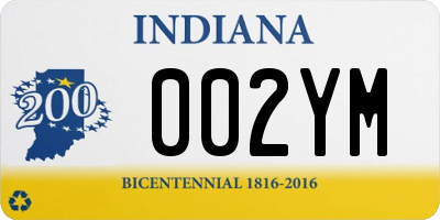 IN license plate 002YM