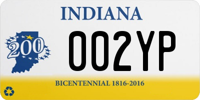 IN license plate 002YP