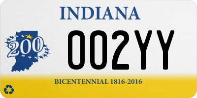 IN license plate 002YY