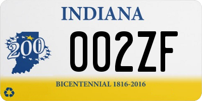 IN license plate 002ZF