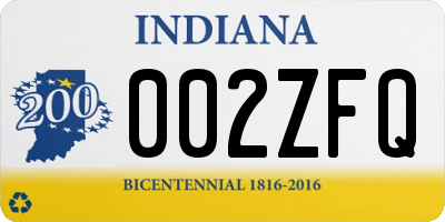 IN license plate 002ZFQ