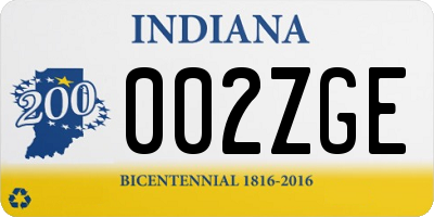 IN license plate 002ZGE