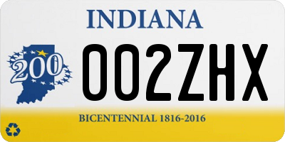IN license plate 002ZHX