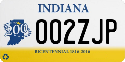 IN license plate 002ZJP