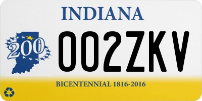 IN license plate 002ZKV