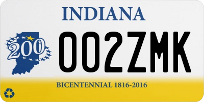 IN license plate 002ZMK