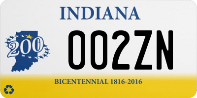 IN license plate 002ZN