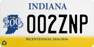 IN license plate 002ZNP