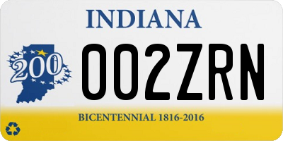 IN license plate 002ZRN