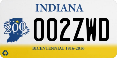 IN license plate 002ZWD