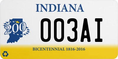 IN license plate 003AI