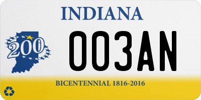 IN license plate 003AN