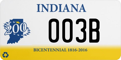 IN license plate 003B