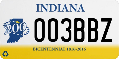 IN license plate 003BBZ