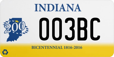 IN license plate 003BC