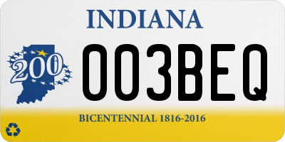 IN license plate 003BEQ