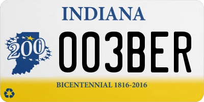 IN license plate 003BER