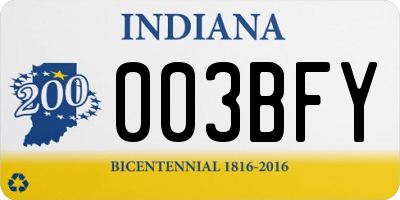 IN license plate 003BFY