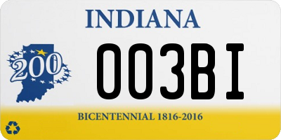 IN license plate 003BI