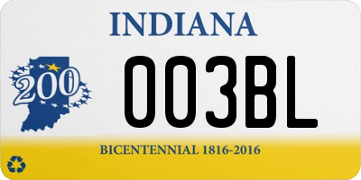 IN license plate 003BL