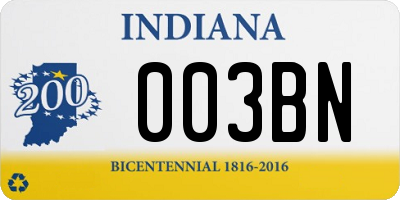 IN license plate 003BN