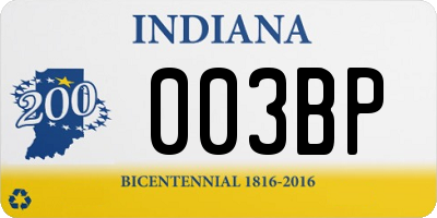 IN license plate 003BP