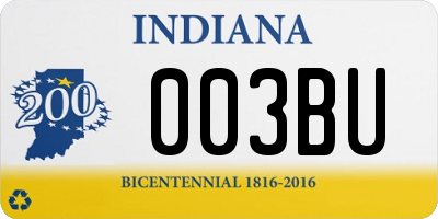 IN license plate 003BU